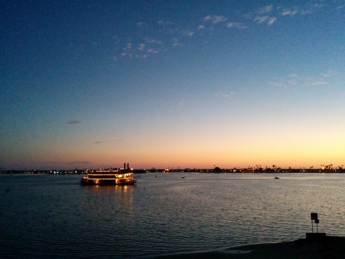 Decorative: Sternwheeler on Mission Bay in San Diego at Sunset